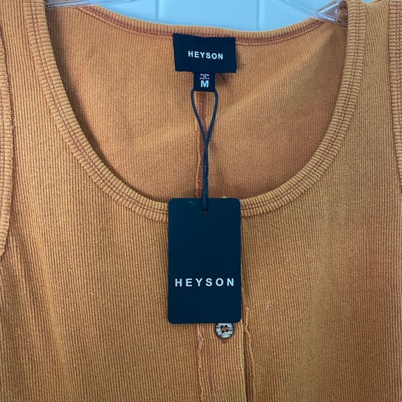 NWT Heyson Toasted Gold Ribbed Tank Dress Sz M - Picture 3 of 5